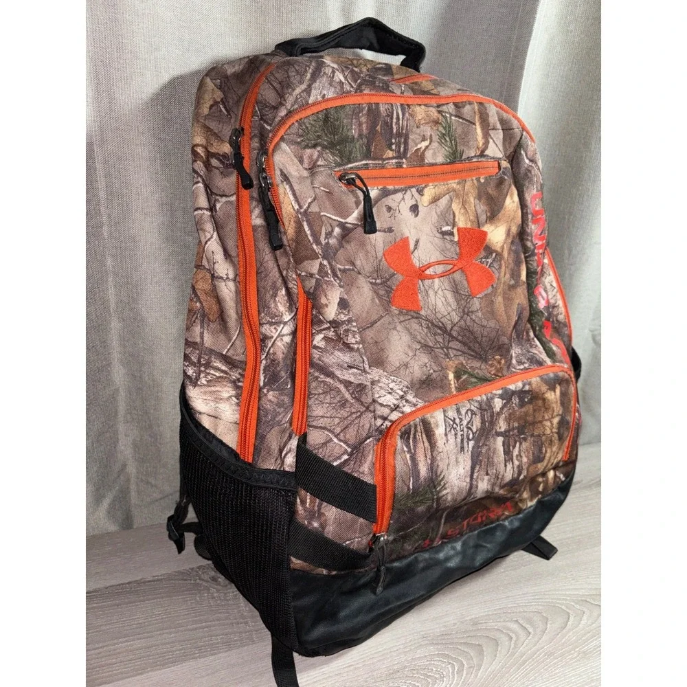 Under Armour Storm Backpack Realtree Camo Orange Hunting Hiking School Bag